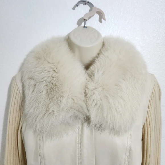 FOX FUR Lamb Skin LEATHER WOOL SNOWBUNNY Ski Jacket - Picture 5 of 14